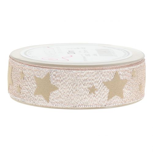 Floristik24 Christmas ribbon copper with star 25mm 20m