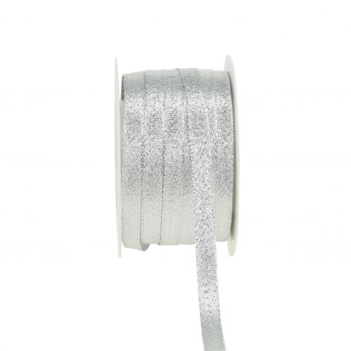 Christmas ribbon lurex silver 10mm 50m