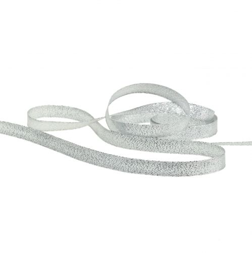 Product Christmas ribbon lurex silver 10mm 50m