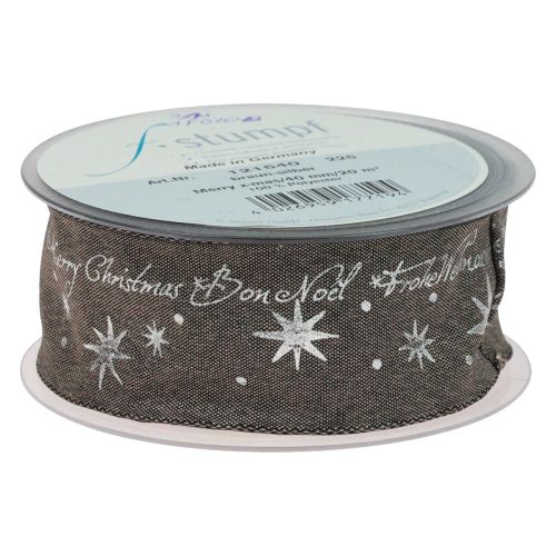 Floristik24 Christmas ribbon gift ribbon Christmas brown 40mm 20m