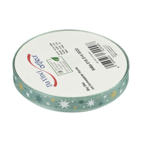 Product Ribbon Christmas, gift ribbon blue star pattern 15mm 20m