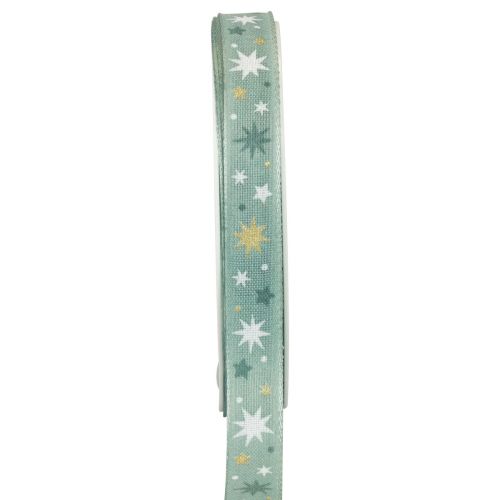 Floristik24 Ribbon Christmas, gift ribbon blue star pattern 15mm 20m