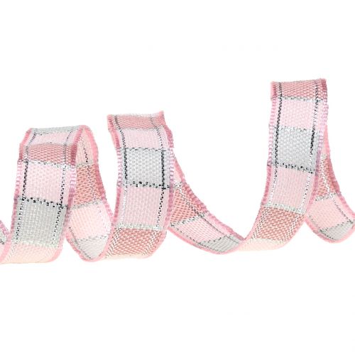 Floristik24 Christmas ribbon pink 15mm 15m