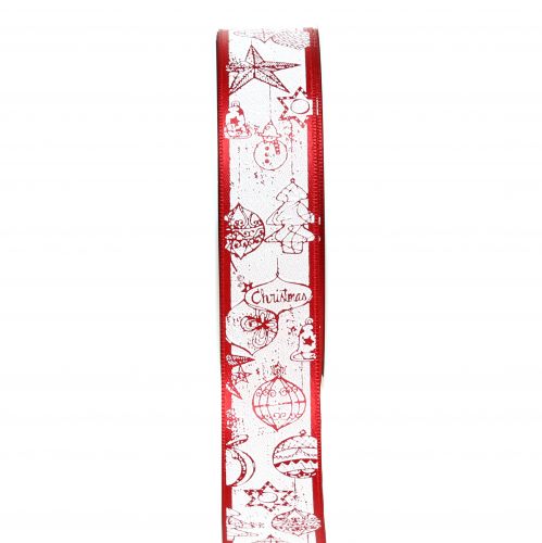 Floristik24 Christmas ribbon red 25mm 20m