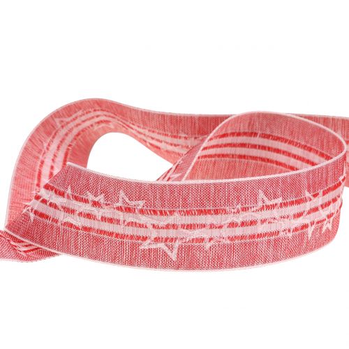 Product Christmas ribbon with star red 35mm 15m