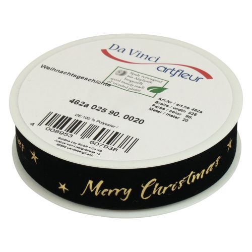 Product Gift ribbon Christmas ribbon black velvet ribbon 25mm 20m