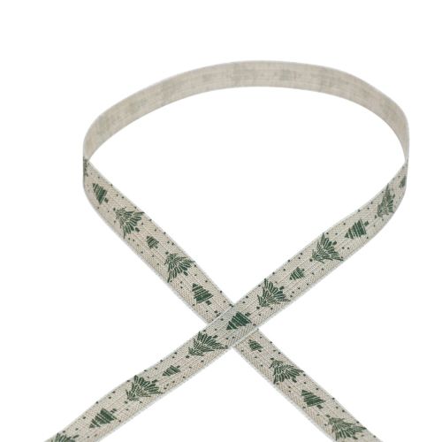 Product Christmas ribbon fir gift ribbon natural green 15mm 20m
