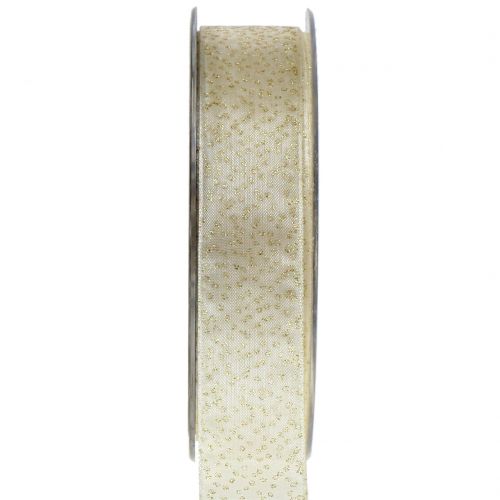 Floristik24 Christmas ribbon with mica gold 25mm 20m