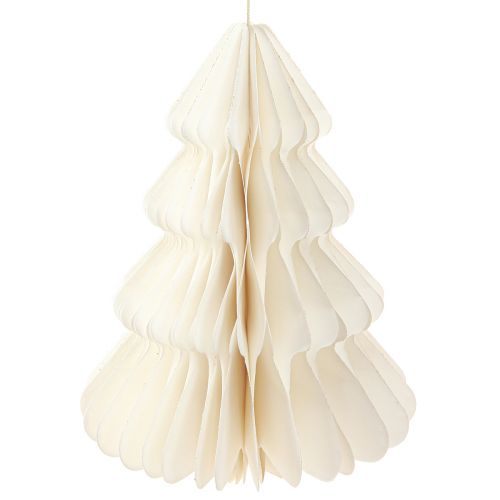 Floristik24 Christmas Tree Paper Fir for Hanging White 40cm 2pcs
