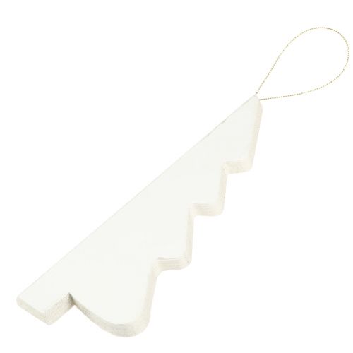 Product Hanging Christmas tree decoration, paper, white and silver, 20cm, set of 5