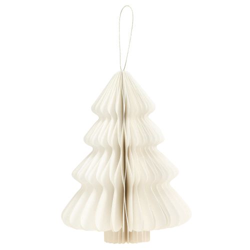 Product Hanging Christmas tree decoration, paper, white and silver, 20cm, set of 5