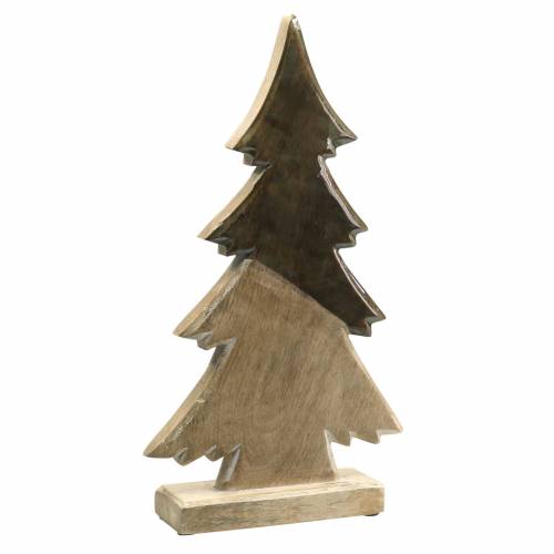 Floristik24 Wooden fir glazed natural, white mango wood H40.5cm