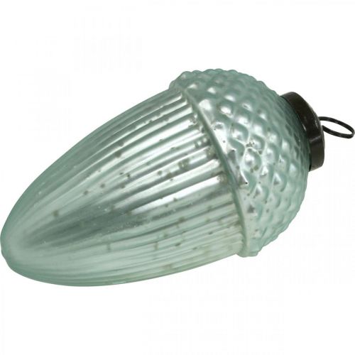 Floristik24 Christmas tree ornaments acorn glass mint 11-14.5cm set of 3