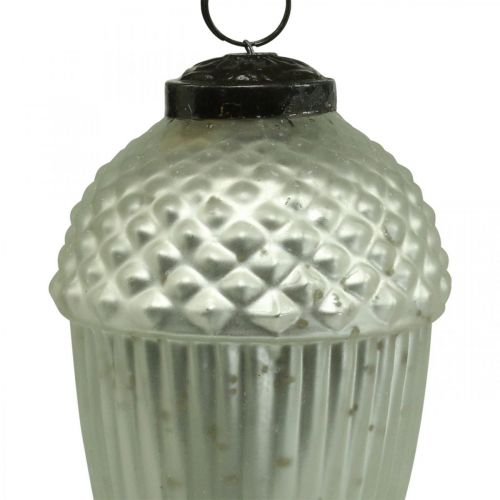 Floristik24 Christmas tree ornaments acorn glass light green 11-14.5cm set of 3