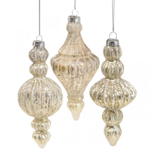 Floristik24 Christmas tree decorations glass Christmas tree decorations vintage 15cm 3pcs