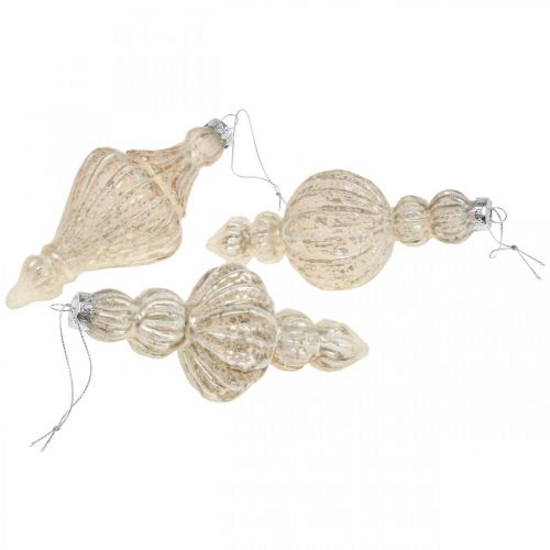 Floristik24 Christmas tree decorations glass Christmas tree decorations vintage 15cm 3pcs