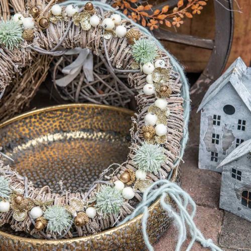 Floristik24 Christmas flowers glitter artificial flowers Christmas green in a bunch 4pcs