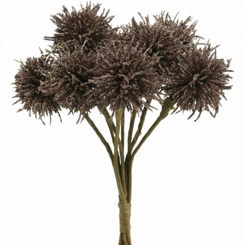 Christmas Flowers Glitter Artificial Flowers Christmas Copper in Bunch 4 Pcs