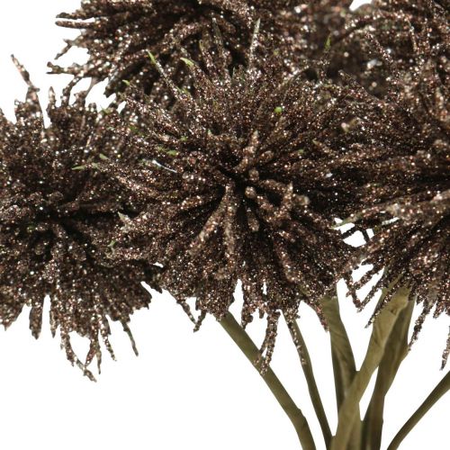 Floristik24 Christmas Flowers Glitter Artificial Flowers Christmas Copper in Bunch 4 Pcs