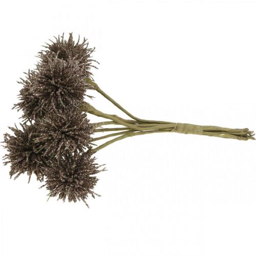 Floristik24 Christmas Flowers Glitter Artificial Flowers Christmas Copper in Bunch 4 Pcs