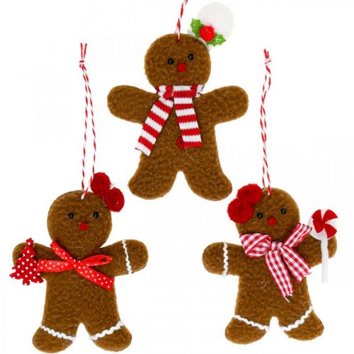 Floristik24 Christmas decoration gingerbread man pendant H9/10.5cm 3pcs