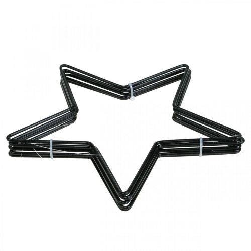 Product Christmas Decoration Metal Star Black Star Pendant 15cm 6 Pcs