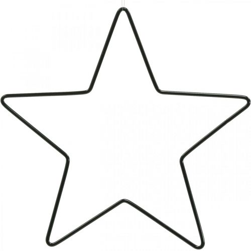 Product Christmas decoration metal star black star pendant 15cm 6pcs