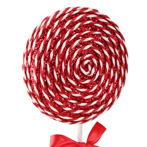 Product Christmas Decoration Red White Lolly Foam Lollipop H36cm 2pcs