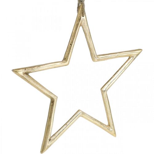 Product Christmas decoration star, Advent decoration, star pendant Golden B24.5cm