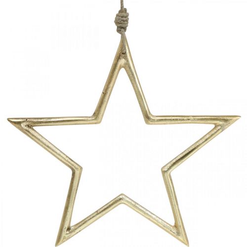 Product Christmas decoration star, Advent decoration, star pendant Golden B24.5cm