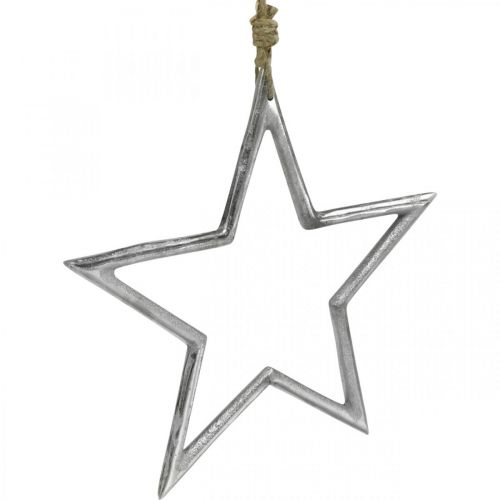 Floristik24 Christmas decoration star, advent decoration, star pendant silver W24.5cm
