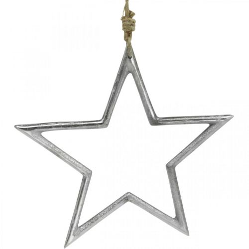 Floristik24 Christmas decoration star, advent decoration, star pendant silver W24.5cm