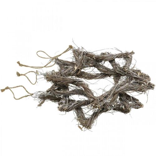 Product Christmas decoration star white washed stars to hang up elm 30cm 4pcs