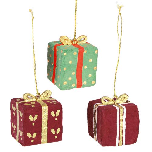Product Christmas decoration papier-mâché gift tags 6cm 3pcs
