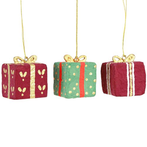 Product Christmas decoration papier-mâché gift tags 6cm 3pcs