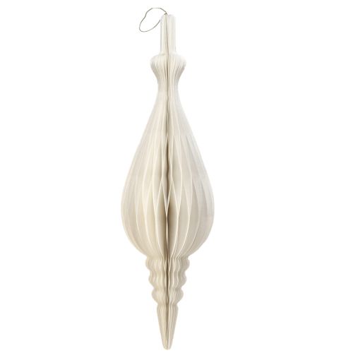 Product Elegant Christmas hanging decoration paper drops white 80cm