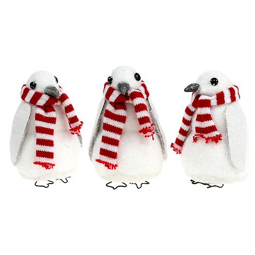 Christmas decoration penguin 11cm white 3pcs