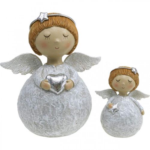 Floristik24 Christmas angel angel figure with star / heart H11cm 2pcs
