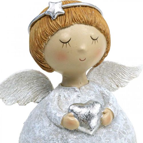 Floristik24 Christmas angel angel figure with star / heart H11cm 2pcs