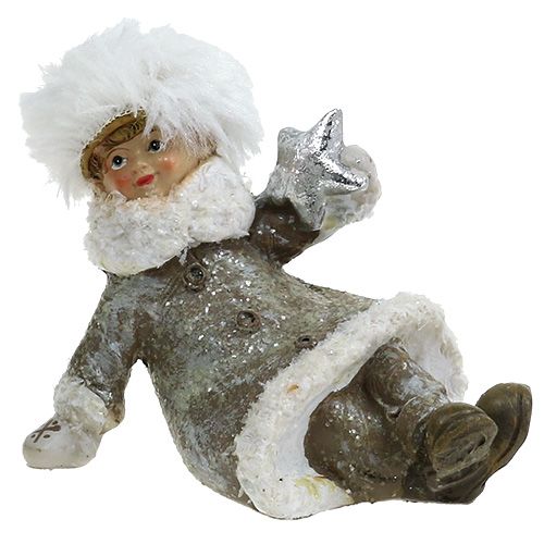 Floristik24 Christmas figure grey-white 13cm 2pcs