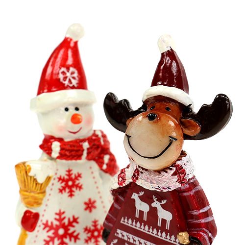 Floristik24 Christmas figures moose, snowman sort. 9cm 2pcs