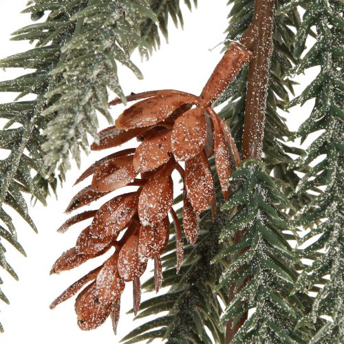 Product Christmas garland, fir garland with cones and frost effect, decoration 180cm for a festive atmosphere