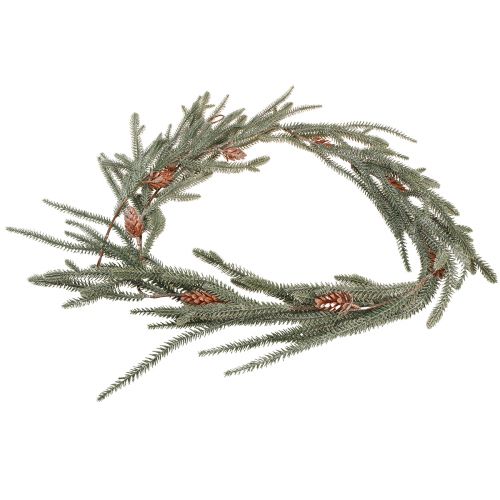 Product Christmas garland, fir garland with cones and frost effect, decoration 180cm for a festive atmosphere