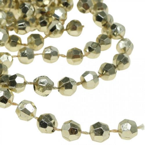 Floristik24 Christmas garland chain beads light gold Christmas decoration 9m