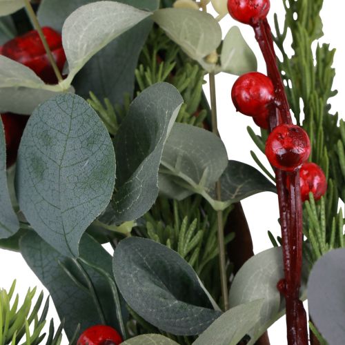 Product Christmas garland, fir branches, eucalyptus, conifers, berries, 160cm