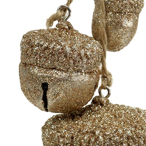 Floristik24 Decorative hanger acorns 3cm-5cm champagne L16cm 3pcs