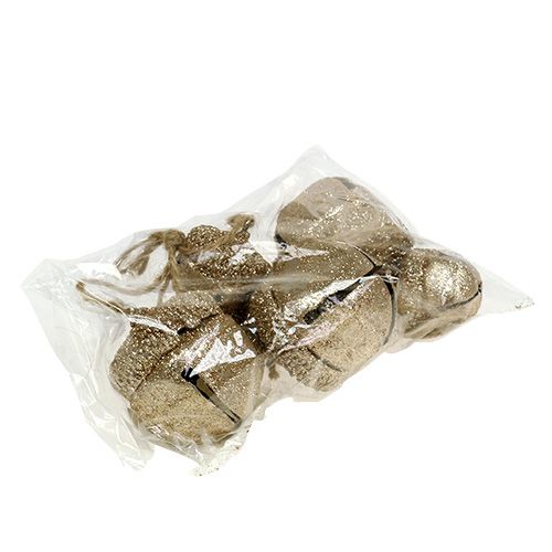 Floristik24 Decorative hanger acorns 3cm-5cm champagne L16cm 3pcs