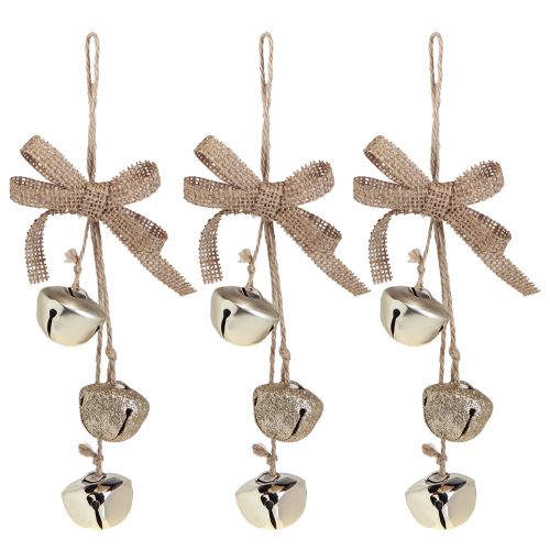 Product Christmas bells Christmas tree decorations gold Ø3.5cm 3pcs