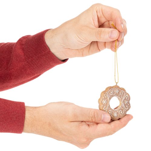 Christmas ornaments, gingerbread, icing look, nutcracker, star, tree, wreath, 6cm, 4 pieces | Floristik24.ie