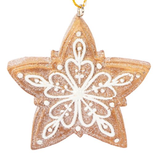 Christmas ornaments, gingerbread, icing look, nutcracker, star, tree, wreath, 6cm, 4 pieces | Floristik24.ie